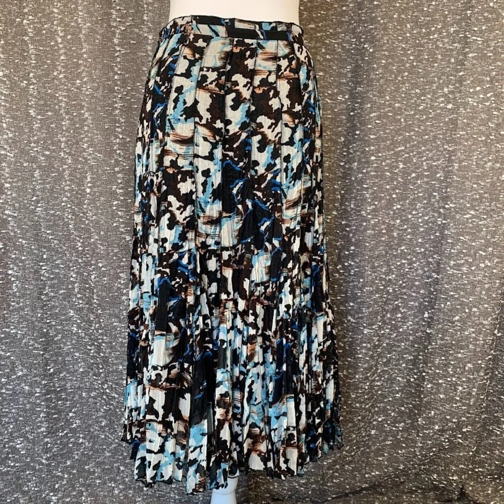 Vintage Y2K‎ Alberto Makali Multicolor Lined Pleated Midi Skirt Boho Womens 4